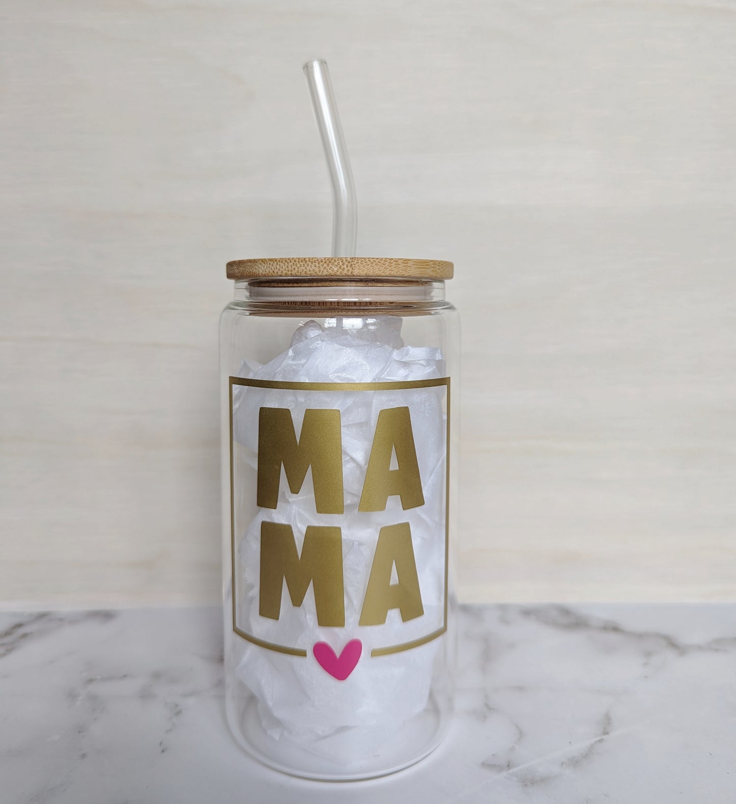 Coffee tumbler with Wording - MAMA (gold)